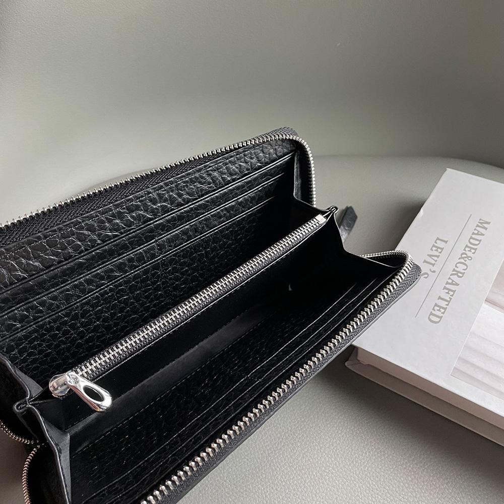 2025 New Women Wallets Long Genuine Leather Wallet Branded Style Thread Purse First Layer of Cowhide Clutch Bag Phone Clutches
