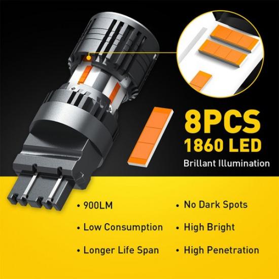 2X AUXITO 3157 LED Turn Signal Light Bulbs CANBUS Anti Hyper Flash Amber 2200K B
