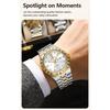 POEDAGAR Luxury Business Male Watch Waterproof Luminous Week Date Wristwatch Stainless Steel Trendy Quartz Watches for Men