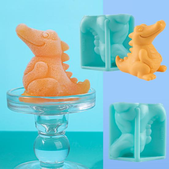 1/2Pcs Ice Cube Tray Cartoon Food-Grade Jelly Chocolate Crocodile Shape Silicone Mold Mold Easy Demould Handmade