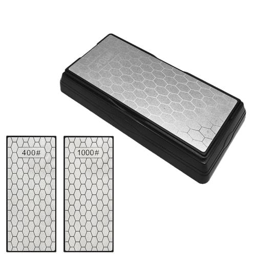 Deruilong Double-Sided Diamond Whetstone for Scissors, Knives, and Outdoor Kitchen Sharpening Tools, 400# Coarseness/1000# Extra Fineness