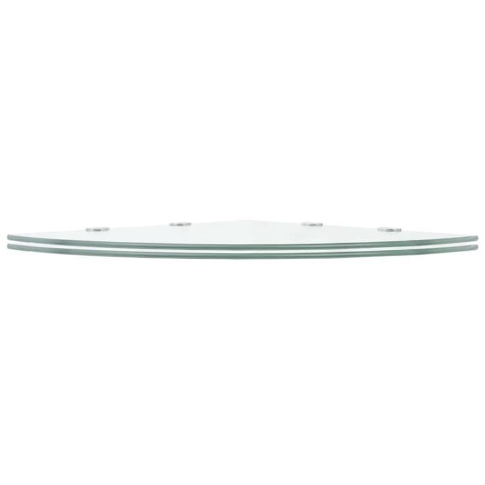 VidaXL Étagères d'angle 2 pcs et supports Verre Transparent 45x45 cm