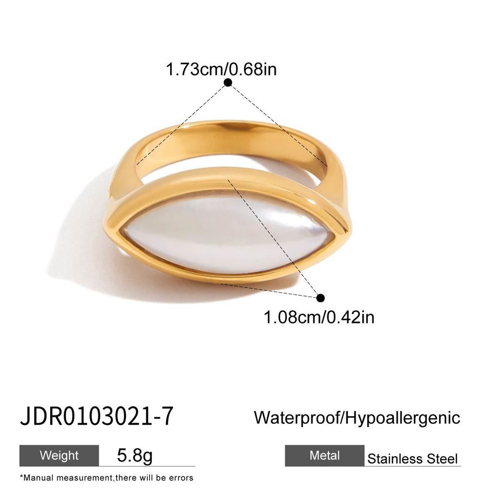 Jiedin pearl ring titanium steel non-fading jewelry rings stainless steel jewelry rings
