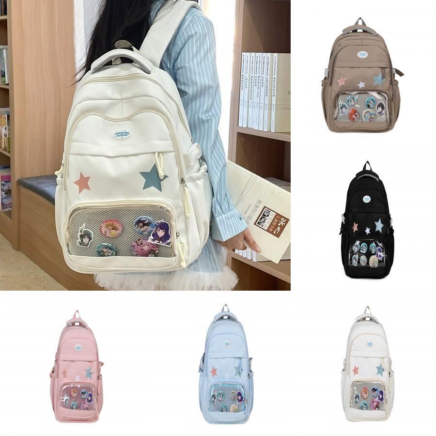 Starry Sky Transparent Backpack With Breathable Comfort For Middle School Students