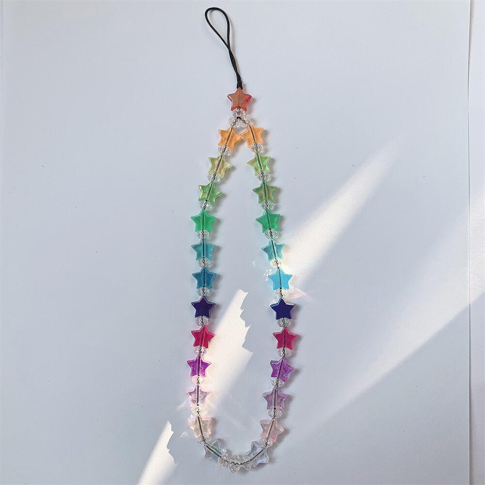 Bracelet de perles d'amour pour femmes, petit nœud en cristal frais, fleurs, amour, chaîne de téléphone portable, anti-chute, accessoires de coque de téléphone portable, DIY