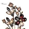 Daily Wear Brooch Vintage Flower Pin, Floral Wreath Lapel Pin with Colorful Jewelry Rhinestones, Accessory for Clothing Dress Coat Bags Scarves Shirts