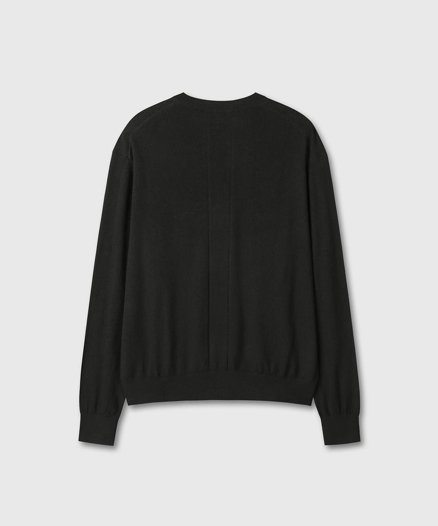 Daibeuin Loosed Fine Wool V-Neck Knit (Black)