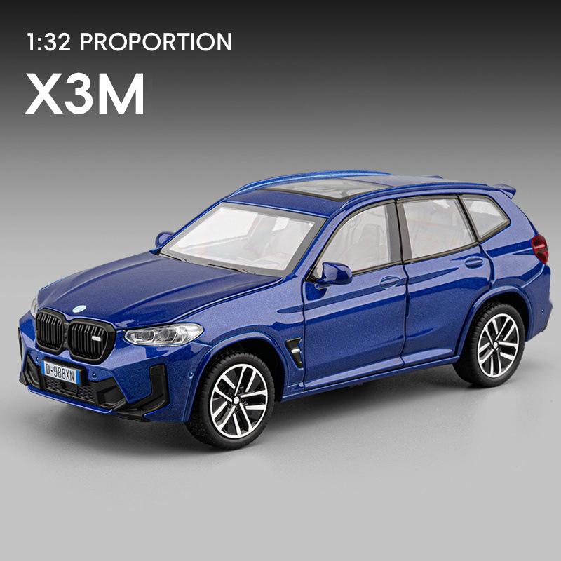 1:32 X3M X3 SUV 2025 Legierung Druckguss Spielzeugauto Modell Ton und Licht Rückzieher Kinderspielzeug Sammlerstücke Geburtstagsgeschenk
