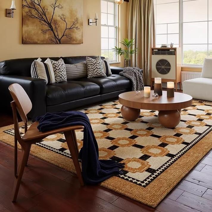 Wohnzimmer Vintage Teppich Schmutzabweisend und Pflegeleicht Haushalt Wasserdichter Teppich Schlafzimmer Bettvorleger