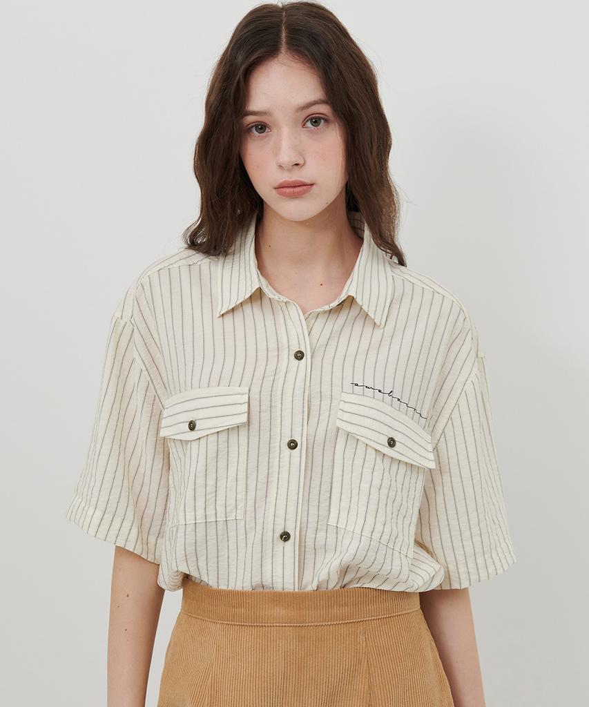 Eoboneoseu Striped Pocket Shirt [Ivory]