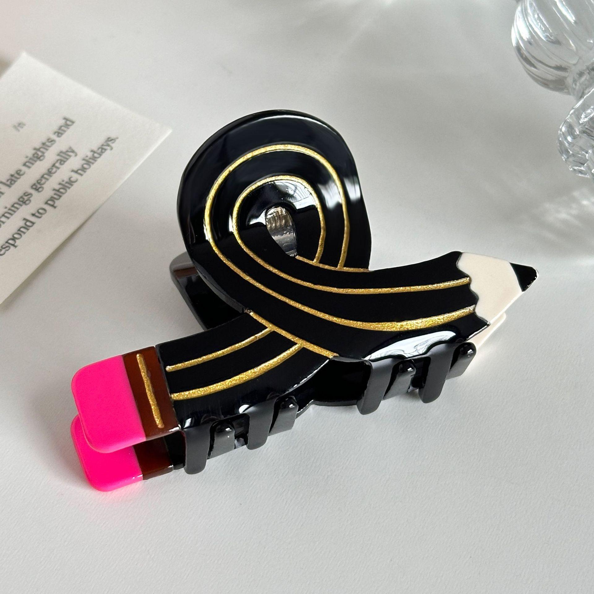 

Charming And Vibrant Acetate Hair Claw Clip For Effortless Updos Fashionable Black7.9cm