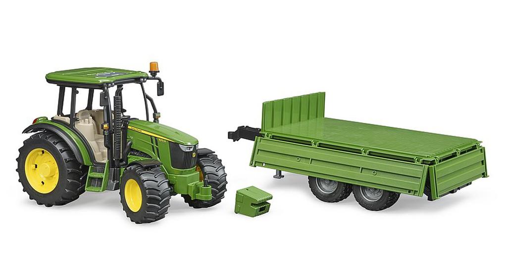 Bruder JD5115M Tractor & Green Trailer BR02108