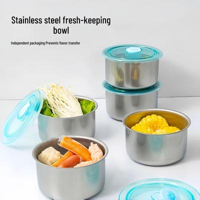 Stainless Steel Food Storage Bowl with Lid, Portable Picnic Box & Freshness Container