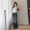 Fashion New Design Straight Jeans Women's Autumn American Low-rise Versatile Slim-fitting and Thin Floor-mopping Bell Pants