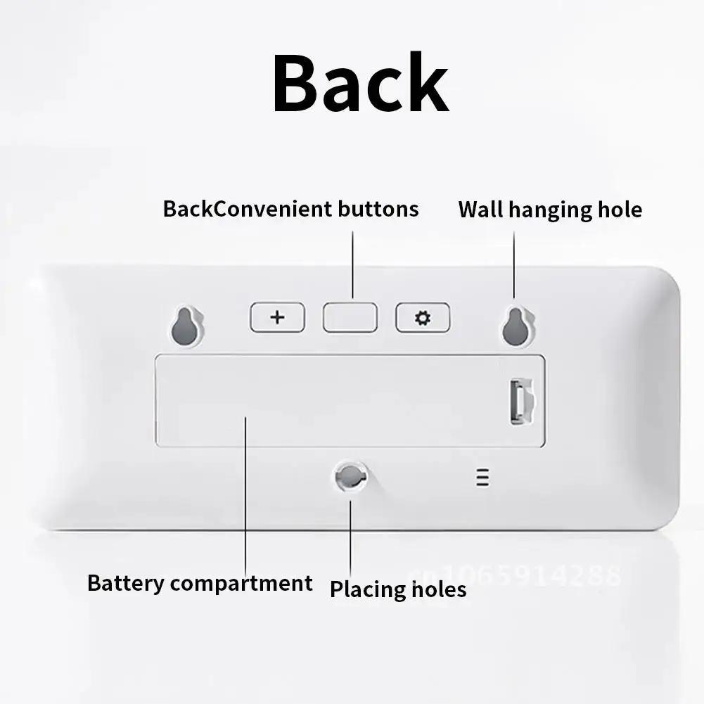 LED Wall Clock Simple Digital Clocks Wall MountedMultifunctional Electronic Humidity and LCD Disply Alarm Temperature Clock