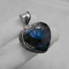 Heart Shape Blue Fire Labradorite 925 Sterling Silver Pendant Jewelry, Designer Labradorite Pendant