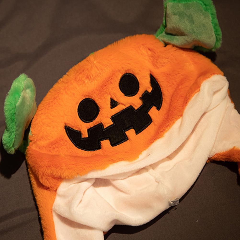 Halloweenská skákací čepice s pohyblivými ušima, zábavná plyšová roztomilá zvířecí narozeninová dárková čepice