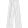 EICHITOO Women's White Embroidered Wide-Leg Casual Trousers