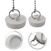 Rubber Drain Stopper Set 4 Pieces 38/45mm for Bath and Kitchen Sinks Basin Leak Proof Sealing with Chain Attachment