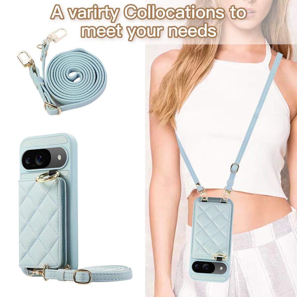 Crossbody Wallet with Card Holder Phone Case For Google Pixel 9 Pro XL 8A 7A 9A Pixel8Pro Lanyard Wrist Strap Leather Cover