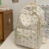 Großes Fassungsvermögen Schleifenmuster Schultasche Mehrere Fächer Rucksack Blumenmuster Rucksack Reise