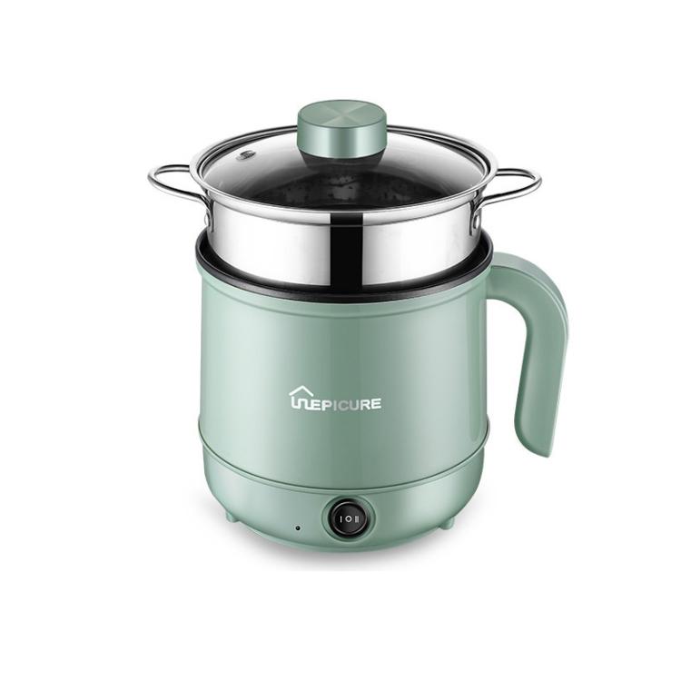 

Multi-Function Electric-Cooker Mini Dormitory Student Cooking Rice Stir Frying Non-Stick Pot, 110V US Plug, Colour: Green Manual with Steaming Grid Green Manual with Steaming Grid