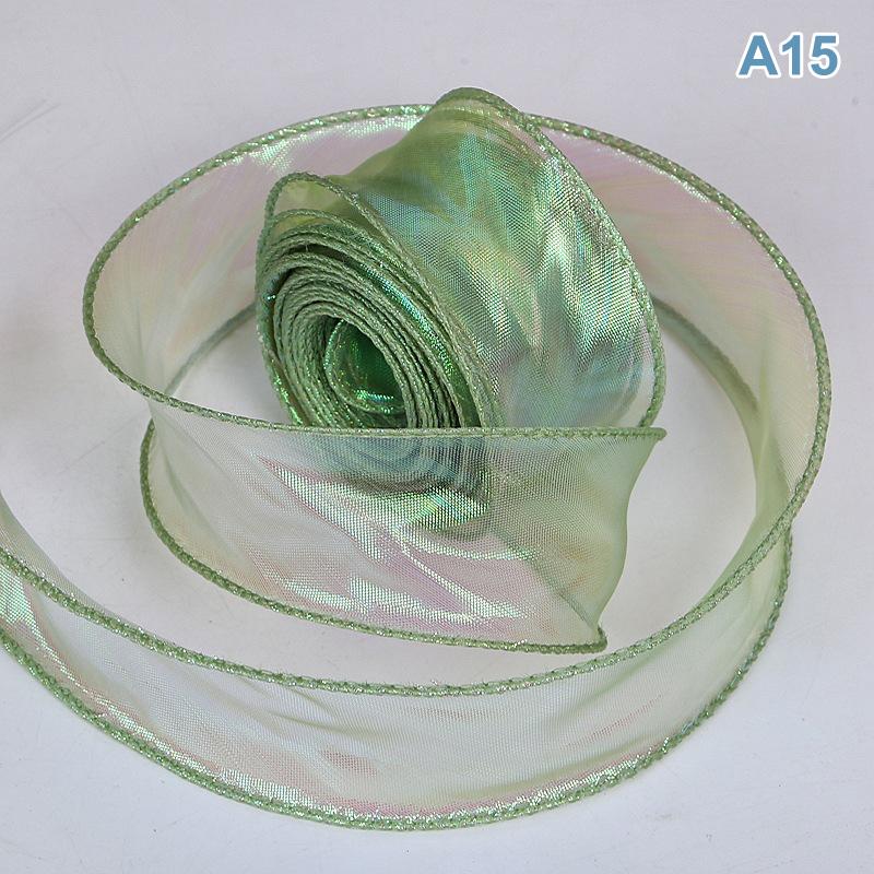 Fishtail Organza Ribbon 4Cm Reflective Iridescent Wavy Edge Ribbon For For Flower Bouquet Gifts Packaging Wedding Decorations