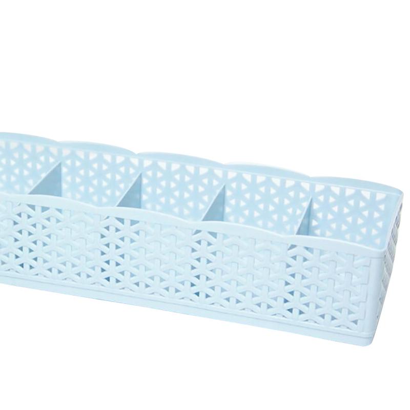 5 Cells Plastic Organizer Storage Box Tie Bra Socks Drawer Cosmetic Divider Housekeeping Container