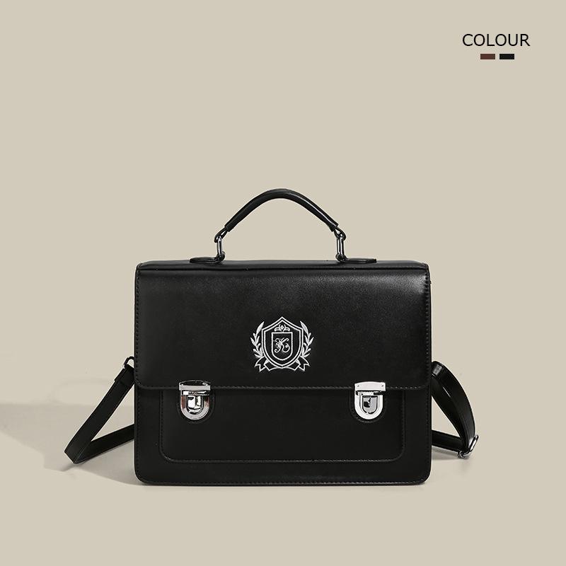 Vintage college style high texture popular new shoulder bag, double shoulder women's bag