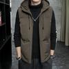Men Brown Hooded Sleeveless Padded Vest