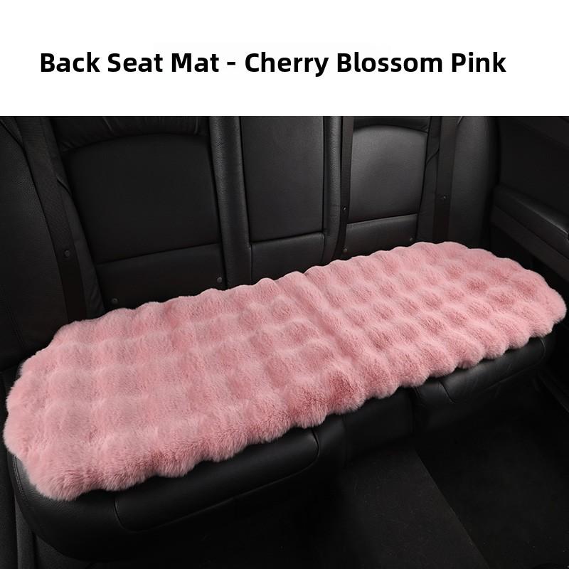 Heated Car Cushion Winter Warm Comfortable Bubble Velvet Simulation Rabbit Fur Car Pad 5 Seats Non-Backrest