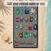 Beach TowelMinecraft Custom Name Text Personalized Soft Towel for Beach Pool Indoor Home Decor Gift