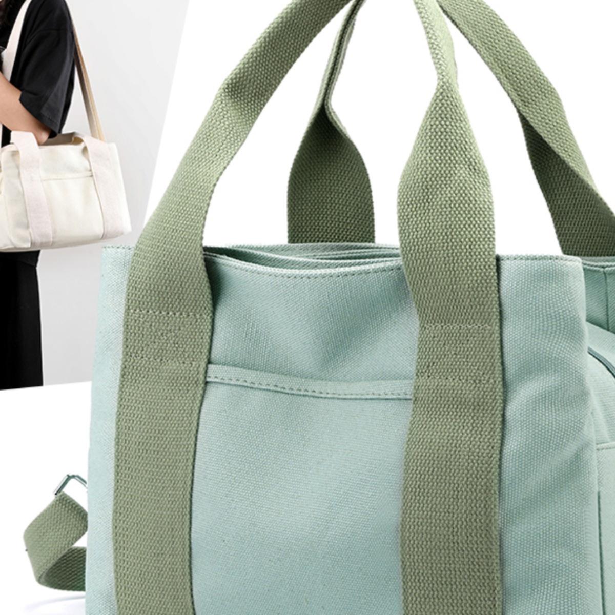 

Women s Fashion Multi-Layer Canvas Crossbody Tote Bag for Work or Outings брудно-білий