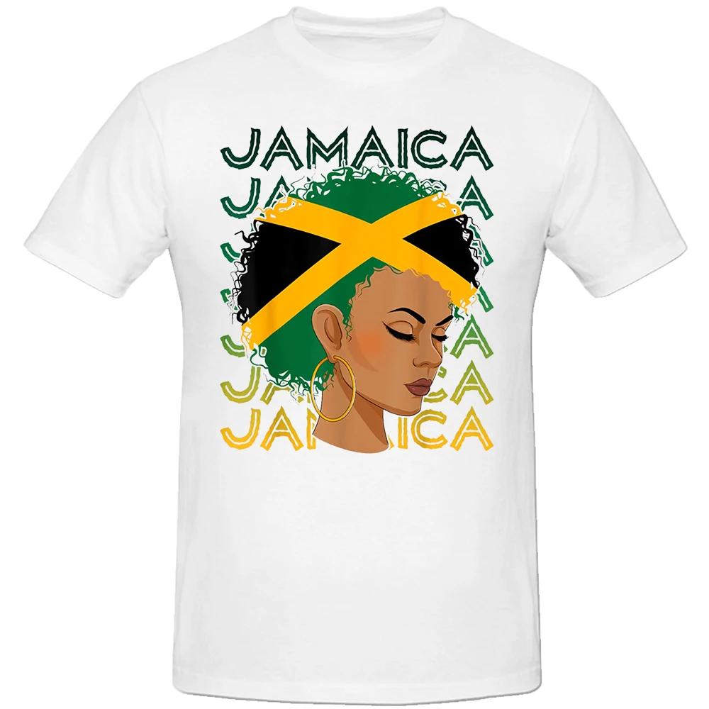 Jamaican Black Girls Jamaica Flag Hair Womens Tee Tops Round Neck Short-Sleeve Fashion Tshirt Clothing Basic T-shirts Top 50729