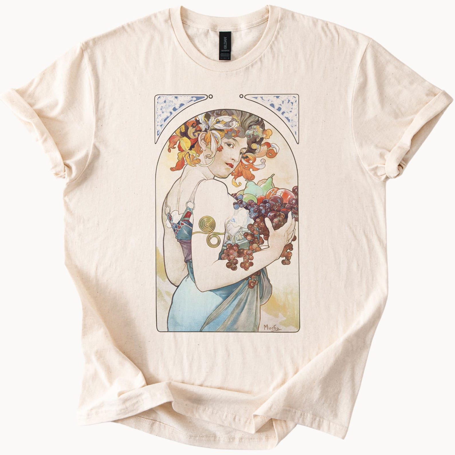 Mucha Fruit Art Nouveau Graphic Tee Alphonse Mucha Style T Shirt 160