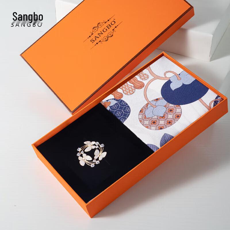SANGBO Mulberry Silk Scarf & Eye Mask Gift Set
