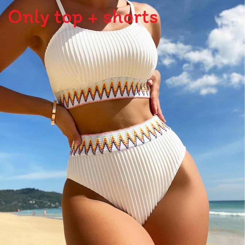 High Waist Bikini Set With Polyester Material For Water Sports And Beach Wear Women