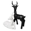 2Pcs Christmas Reindeer Figurines Elegant Lines Geometric Ceramic Stable Elk Sculpture for Family