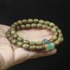 Green Sandalwood Waterdrop Double Wrap Bracelet Green Bamboo Joint Six Syllable Mantra Minimalist Buddhist Gift Jewelry