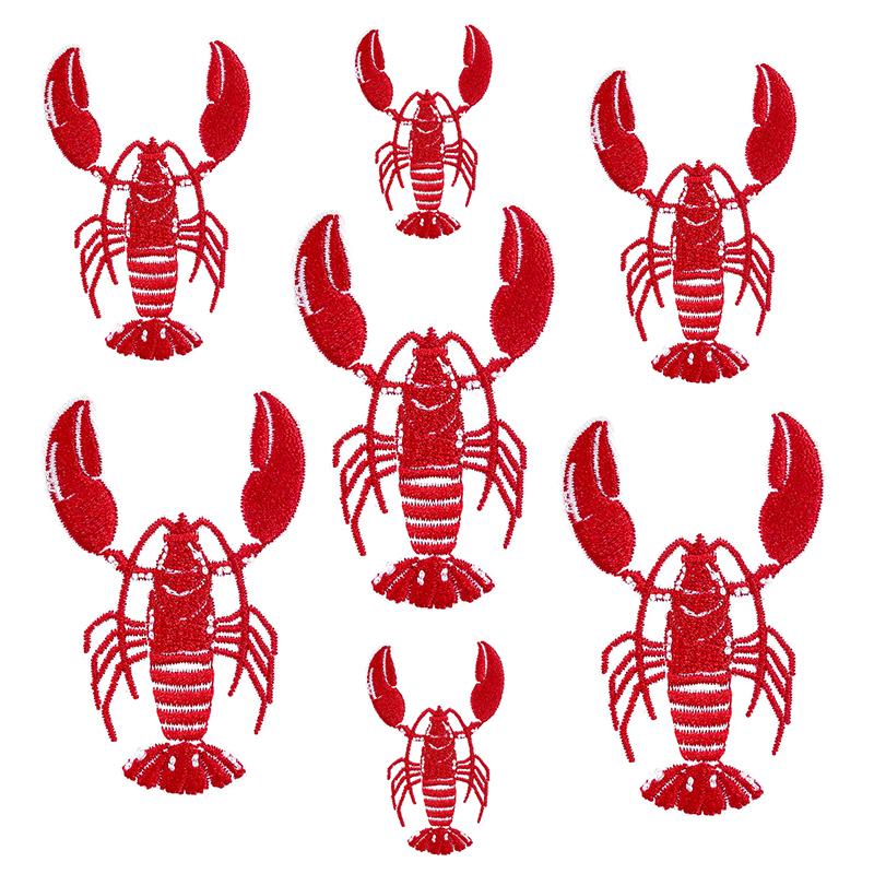 10pcs /Lots Cartoon Summer Surf Style Embroidered Fruit Drinks Patch Iron On Patches For Clothing Lobster Turtle Starfish Sew Diy