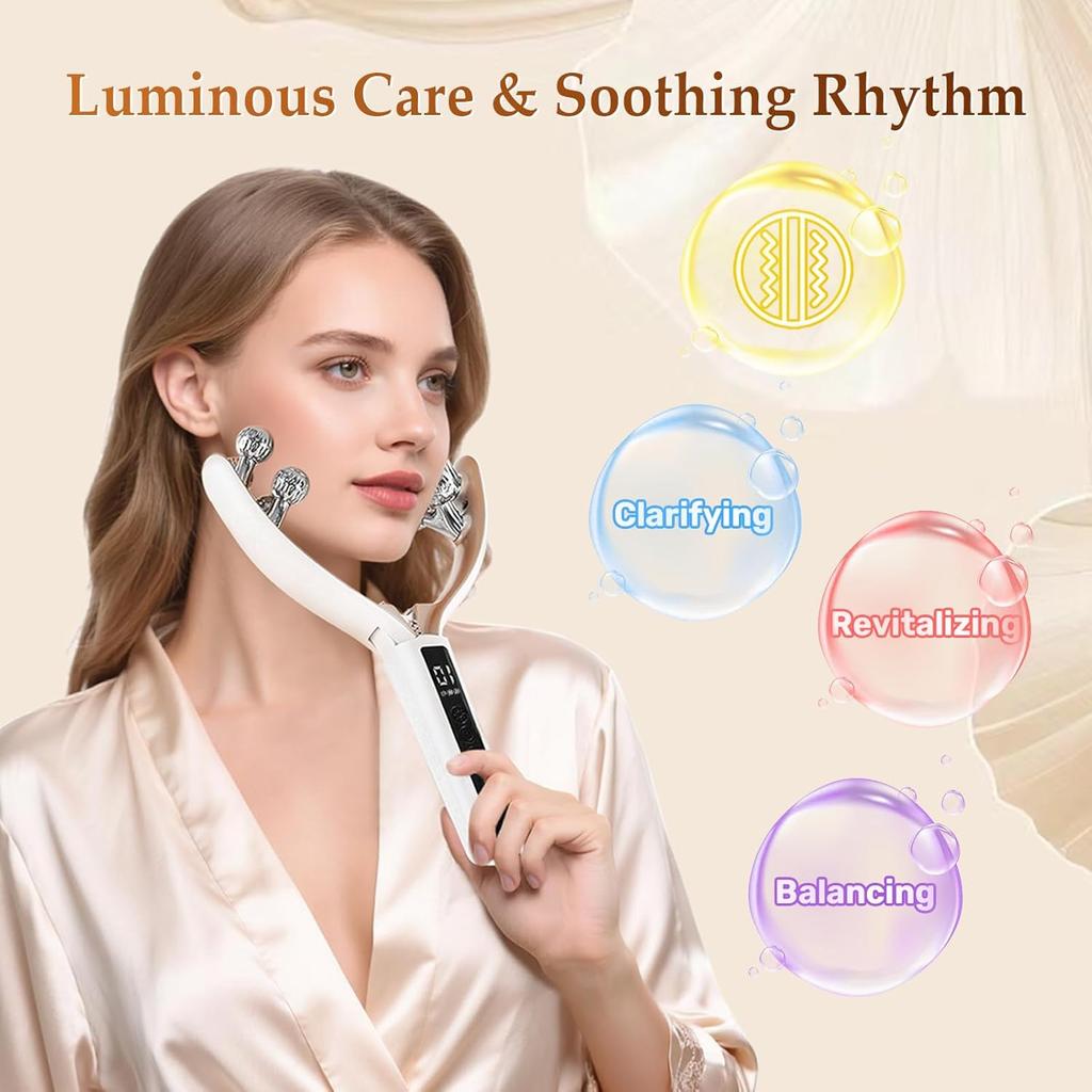 EMS Roller Face-Slimming Artifact V-Face Beauty Facial Massager For Firming And Lifting The Face for Puffiness Fine Lines 2026