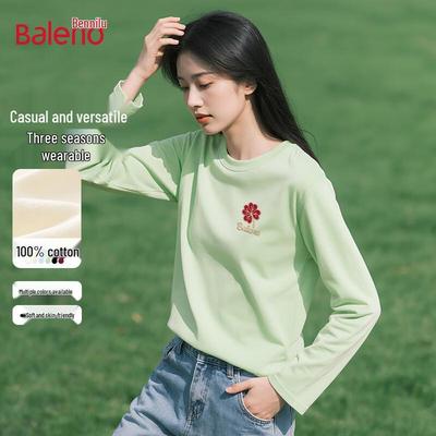 Baleno Women's Loose Fit Pure Cotton Long Sleeve T-Shirt