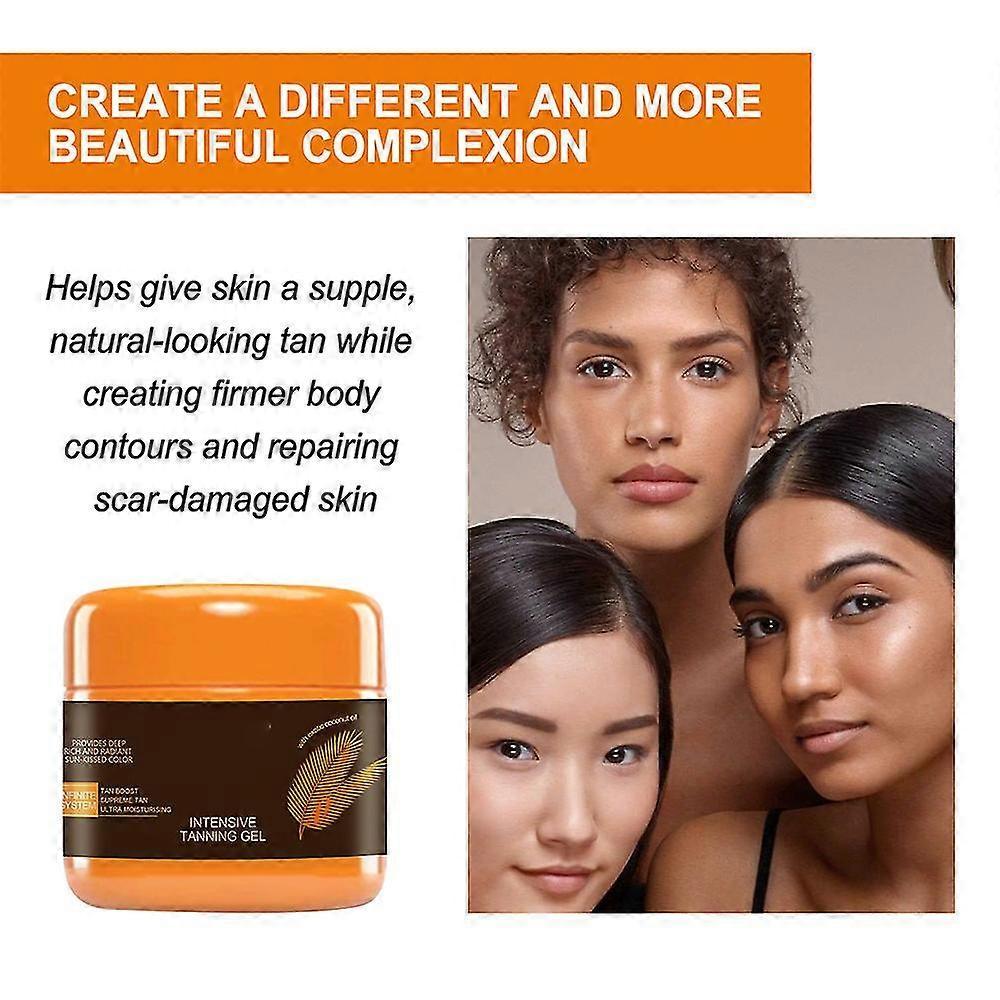 1-3Pcs Tanning Gel, Luxury Intensive Tanning Gel, Natural Tanning Accelerator Cream Gel, Dark Brown Tanning Gel for Sunbeds & Outdoor Sun