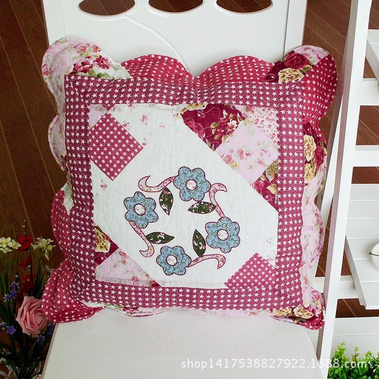 100% Cotton Patchwork Cover Decorative Pillowcases Cover Vintage Shabby Chic Quilted Pillow Sham Soft Home Decorative Pillowcase