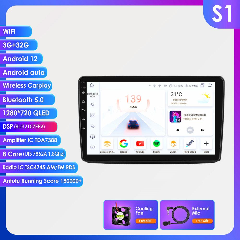 

9-дюймовий Carplay 4G 2 Din Android 13 Автомобільний радіо для Fiat Panda 2003 - 2012 Panda Van 2007 Мультимедійний відеоплеєр Navi GPS DSP Інтелектуальний екран WIFI S1 8Core 3G 32G