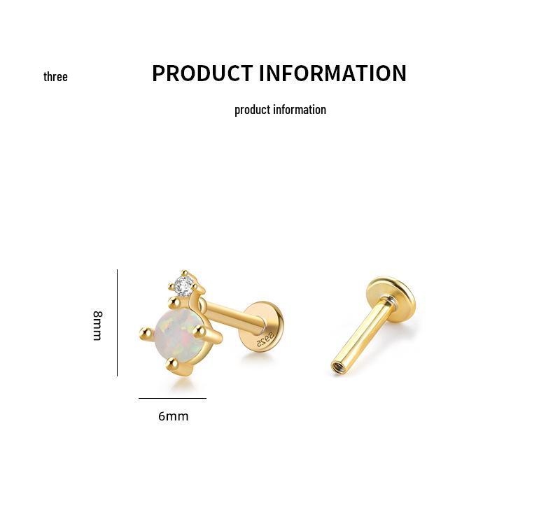 Ohrstecker mit Gewinde aus Sterlingsilber mit Diamanten - Modische Knorpelstecker für Damen