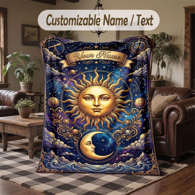 Coperta Cosmica a Tema Spaziale con Nome Personalizzato Testo Coperta Personalizzata Morbida Accogliente per Casa Divano Letto