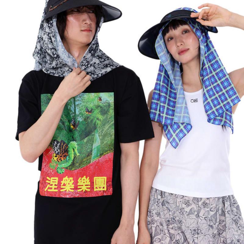 

OGI black lotus flower scarf square BLACK