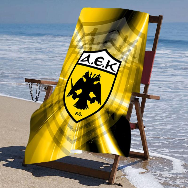 Beach Towel with AEK FC LOGO Pattern - Soft,absorbent,machine Washable Lightweight&Modern,swimming,Travel Essentials