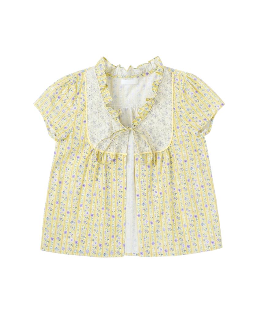 Sseonegteu Floral Peasant Blouse - Yellow